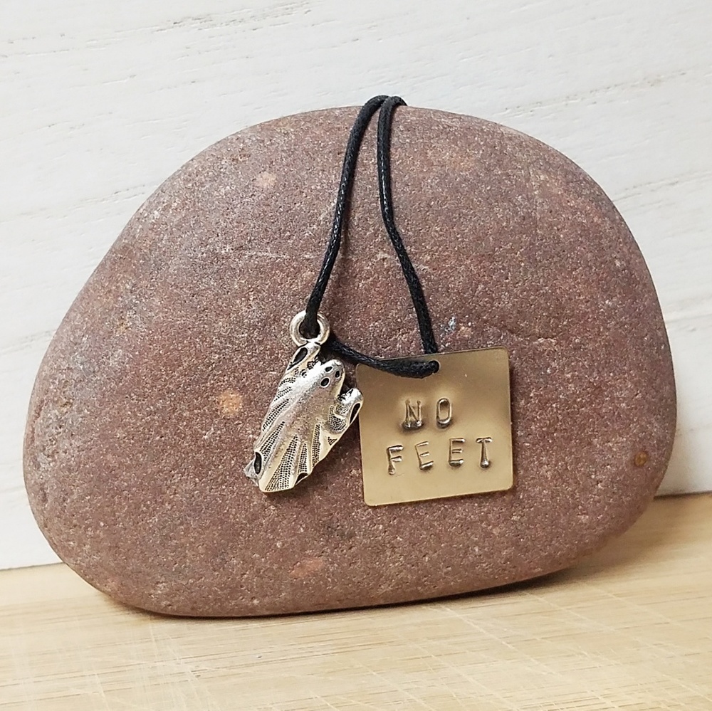 Beetlejuice inspired No Feet ghost charm necklace